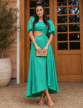 Vestido Longuete Brilho Sandy Verde