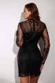 Vestido Tule Trabalhado em Paetê Vitória Preto