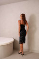 Vestido Tule Trabalhado em Paetês Hana Preto