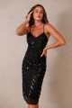 Vestido Tule Trabalhado em Paetês Hana Preto