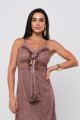 Vestido Renda Longo Leah Marrom