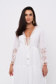 Vestido Longo Franjas Isla Off White