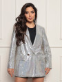 Blazer Oversized Paetê Júlia Prata