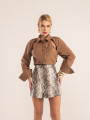 SHORTS SAIA COURO PU NABI MARROM