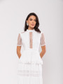 Vestido Detalhe Tule Miranda Off White