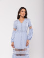 Vestido Detalhes Renda Brigitte Azul
