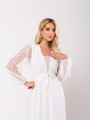 Vestido Tule com Veludo Manuela Off White