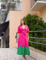 Vestido Recorte Bicolor Helena Rosa
