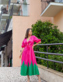 Vestido Recorte Bicolor Helena Rosa