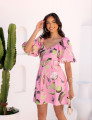 Vestido Curto Estampado Liz Rosa