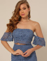 Conjunto Renda Guipir Heloísa Azul