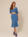Conjunto Renda Floral Maria Azul