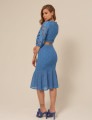 Conjunto Renda Floral Maria Azul
