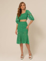 Conjunto Renda Floral Maria Verde