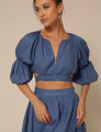Conjunto Linho Amarração Lívia Azul