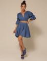 Conjunto Linho Amarração Lívia Azul
