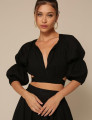 Conjunto Linho Amarração Lívia Preto