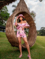Conjunto Shorts Estampado Liz Rosa