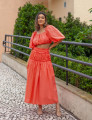 Conjunto Tricoline Franzido Rebeca Laranja