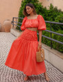 Conjunto Tricoline Franzido Rebeca Laranja