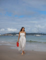 Vestido Tricoline Franzido Bella Branco