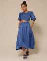 Vestido Longuete Brilho Sandy Azul