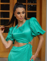 Vestido Longuete Brilho Sandy Verde