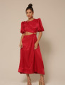 Vestido Longuete Brilho Sandy Vermelho
