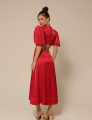 Vestido Longuete Brilho Sandy Vermelho