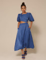 Vestido Longuete Brilho Sandy Azul