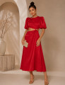 Vestido Longuete Brilho Sandy Vermelho