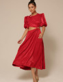 Vestido Longuete Brilho Sandy Vermelho