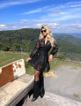 Vestido Curto Patchwork Beatrice Preto