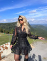 Vestido Curto Patchwork Beatrice Preto