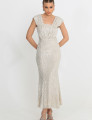 Vestido Sereia Recortes Samy Bege