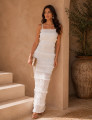 Vestido Chiffon Franzido Elizabeth Off White