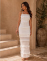 Vestido Chiffon Franzido Elizabeth Off White