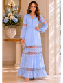 Vestido Detalhes Renda Brigitte Azul