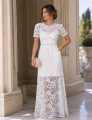 Vestido Renda Strass Antonella Off White