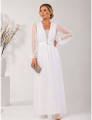Vestido Tule com Veludo Manuela Off White