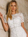 Vestido Renda Strass Antonella Off White