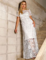 Vestido Renda Strass Antonella Off White