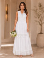 Vestido Longo Bordado Mariana  Off White