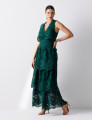 Vestido Renda Babados Chloe Verde