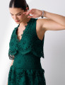 Vestido Renda Babados Chloe Verde
