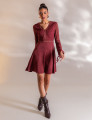 VESTIDO CURTO SUEDE VÂNIA VINHO