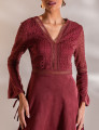 VESTIDO CURTO SUEDE VÂNIA VINHO