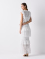 Vestido Tricô Babados Denise Off White