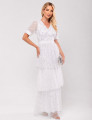 Vestido Tule Paetê Tassia Off White