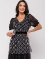 Vestido Tule Paetê Tassia Preto